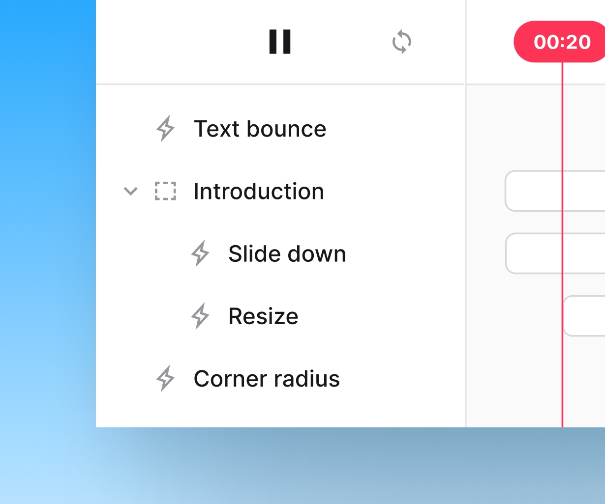 Intuitive timeline