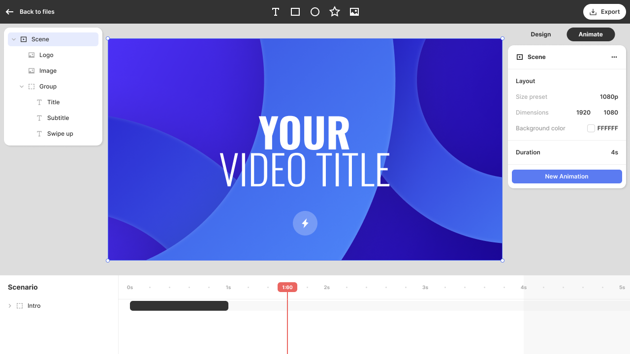 Create engaging videos intros · Jitter